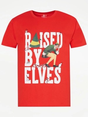Red Elf Slogan Christmas TShirt Men at ASDA