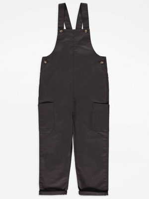Charcoal Relaxed Dungarees Kids at ASDA