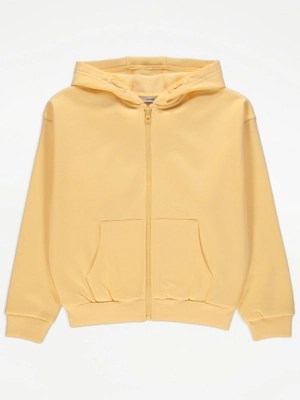 Yellow Zip Up Hoodie Kids at ASDA