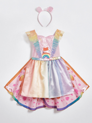 Peppa Pig Rainbow Fancy Dress Costume Kids at ASDA