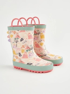 Pink Dinosaur Wellington Boots Kids at ASDA