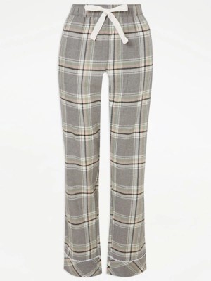 Grey Checked Pyjama Bottoms Lingerie at ASDA