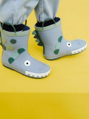 Blue Dinosaur Wellington Boots Kids at ASDA