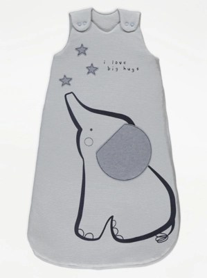 Grey Stripe Elephant Sleep Bag 2.5 Tog Baby at ASDA