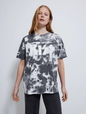 Kiss Grey Tie Dye Graphic TShirt Women at ASDA
