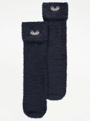 Blue Penguin Fluffy Socks Lingerie at ASDA