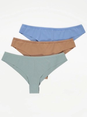 No VPL Brazilian Knickers 3 Pack Lingerie at ASDA