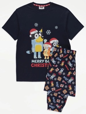 Bluey Navy Matching Adults Family Christmas Pyjamas Men at ASDA