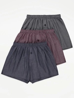 Woven Boxers 3 Pack Men at ASDA