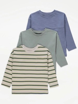 Long Sleeve Tops 3 Pack Kids at ASDA