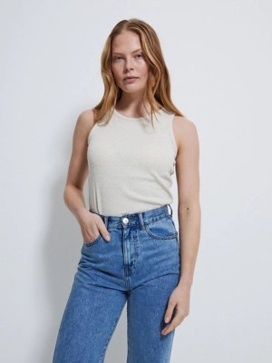 Light Grey Ribbed Built in Bra Vest Top Women at ASDA