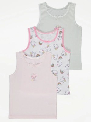 Peppa Pig Pastel Vests 3 Pack Kids at ASDA