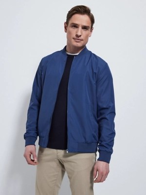 Blue Lightweight Bomber Jacket Men at ASDA