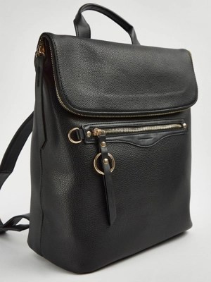 Black Fold Over Backpack Women at ASDA