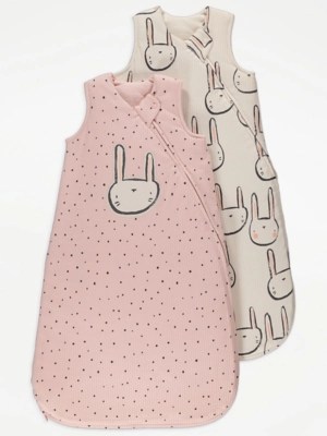 Rabbit Spot Sleep Bags 2.5 Tog 2 Pack Baby at ASDA