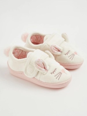 Bunny Cupsole Slippers Kids at ASDA