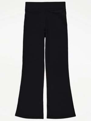 Black Sporty Kick Flare Trousers Kids at ASDA