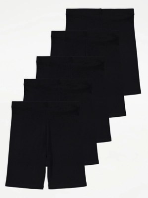 Black Cycling Shorts 5 Pack Kids at ASDA