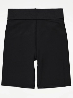 Black Sports Cycling Shorts Kids at ASDA