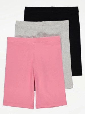 Plain Cycling Shorts 3 Pack Kids at ASDA
