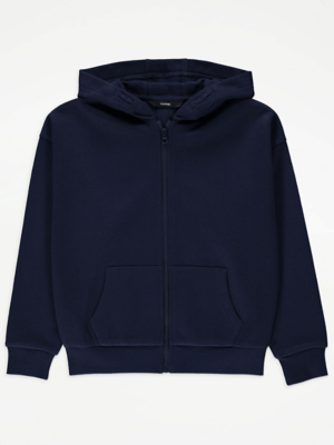 Navy Zip Up Hoodie Kids at ASDA