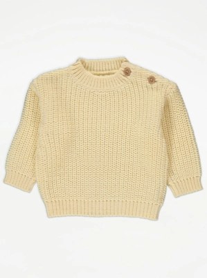 Banana Chunky Knit Jumper Baby at ASDA