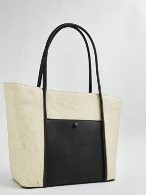 Cream Straw Tote Bag Women at ASDA