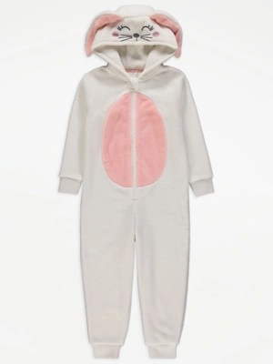 Bunny Fleece Onesie Kids at ASDA
