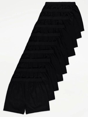 Black Boxers 10 Pack Men at ASDA