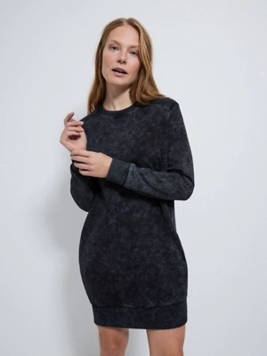 Grey Washed Sweatshirt Dress Women at ASDA
