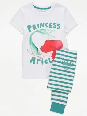Disney Princess Ariel Striped Pyjamas Kids at ASDA