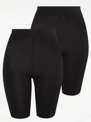 Black Cycling Shorts 2 Pack Women at ASDA