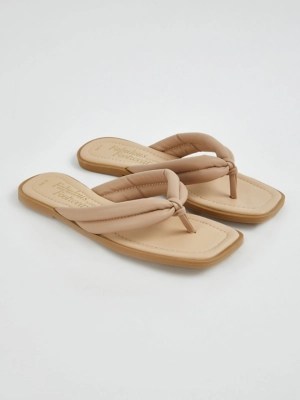 Camel Padded Toe Post Square Front Flip Flops Women at ASDA