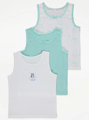 Bluey Aqua Vests 3 Pack Kids at ASDA