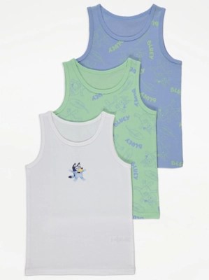 Bluey Vests 3 Pack Kids at ASDA