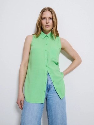 Bright Green Longline Sleeveless Shirt Women at ASDA
