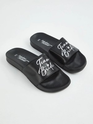 Black Team Bride Sliders Women at ASDA