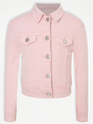 Pink Stretch Denim Jacket Kids at ASDA
