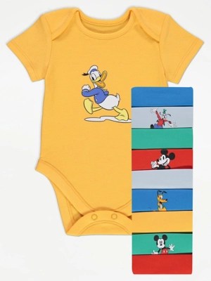 Disney Mickey & Friends Bright Bodysuits 10 Pack Baby at ASDA