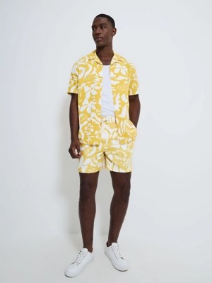 Yellow Abstract Flower Swim Shorts Men at ASDA
