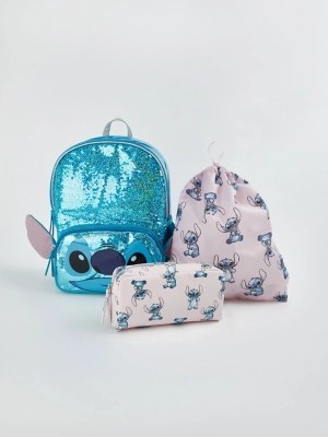 Disney Lilo and Stitch Blue Sequin Backpack 3 Piece Set Kids