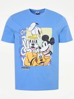 Disney Mickey & Friends Blue Oh Boy TShirt Men at ASDA