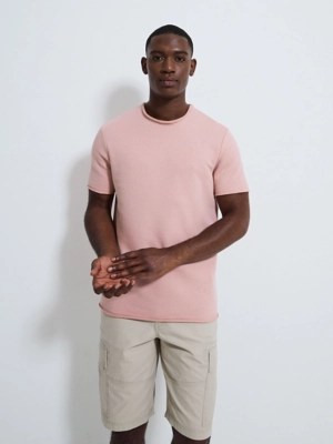 Pink Raw Edge Sweat Top Men at ASDA