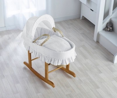 White Broderie Anglaise Moses Basket Baby at ASDA
