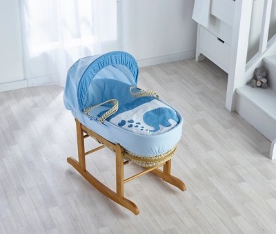 Kinder Valley Elliot Elephant Moses Basket Blue Baby at ASDA