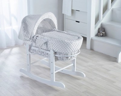 Kinder Valley White Dimple White Wicker Basket Baby at ASDA