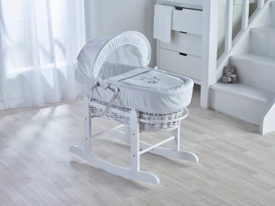 Kinder Valley White Wish On A Star White Wicker Moses Basket Baby