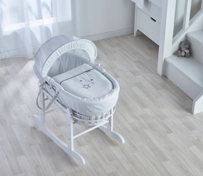 Kinder Valley White Wish On A Star White Wicker Moses Basket Baby