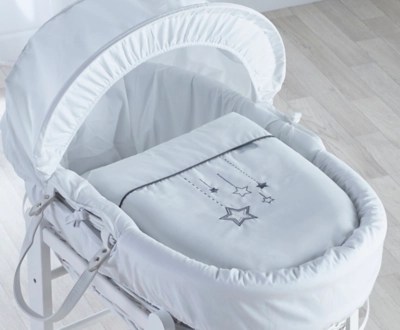 Kinder Valley White Wish On A Star White Wicker Moses Basket Baby