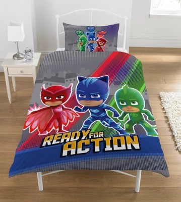 PJ Masks Glow In The Dark Reversible Duvet Cover Single Home